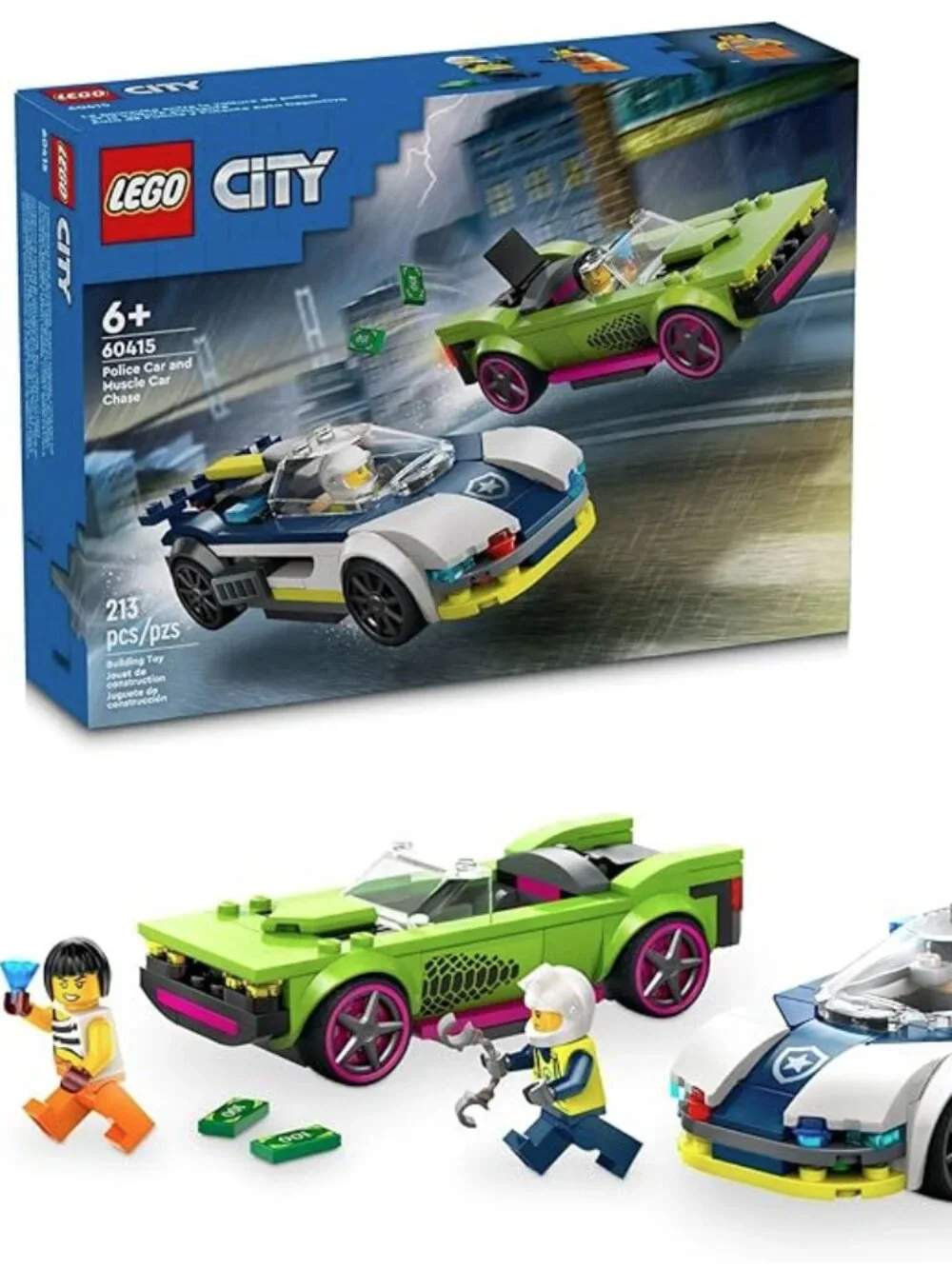 Lego City Police Car and Muscle Car Chase - 213PCS